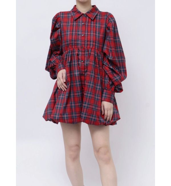 jouetie「シャツカラーバルーンミニワンピース」|ワンピース|