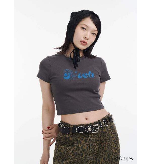 jouetie「【Lilo&Stitch】ロゴフィットTシャツ」|Tシャツ・カットソー|ブラック