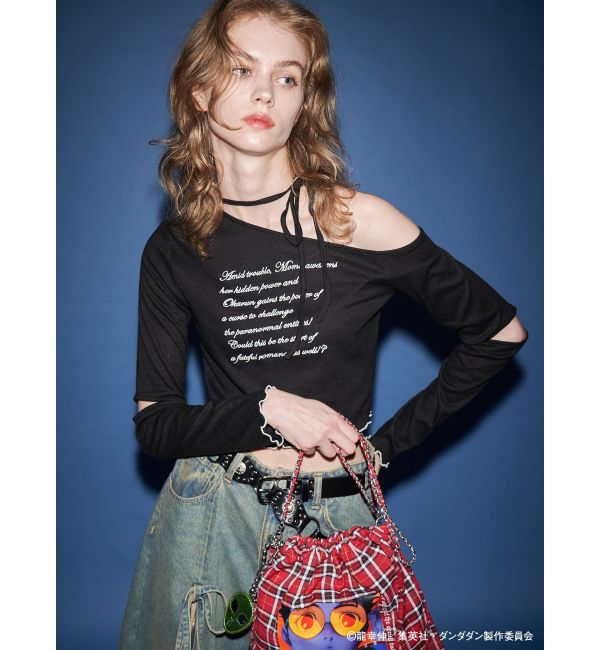 jouetie「【TVアニメ『ダンダダン』・jouetie】フィットオフショルトップス」|Tシャツ・カットソー|ブラック