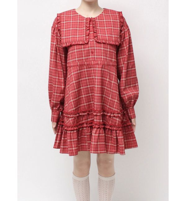 merry jenny「checkスクエアカラーミニワンピース」|ワンピース|
