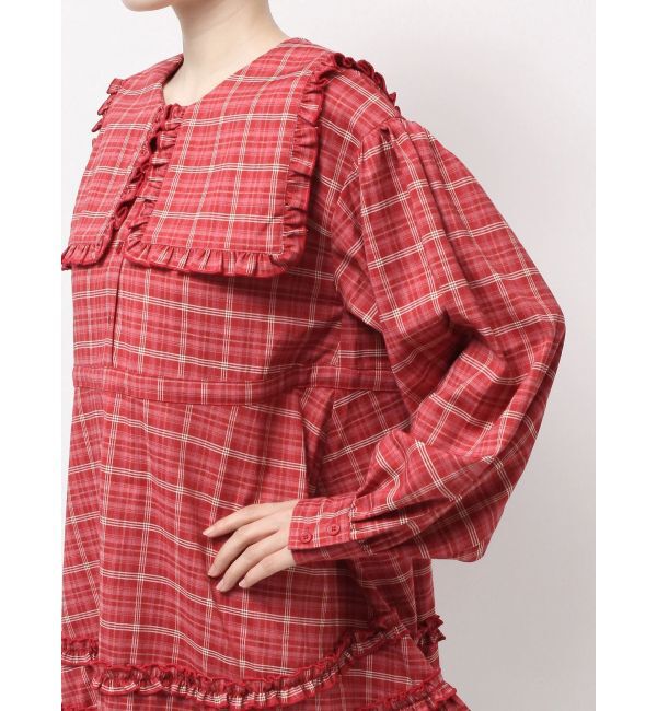 merry jenny「checkスクエアカラーミニワンピース」|ワンピース|