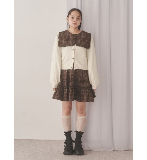 merry jenny「checkスクエアカラーミニワンピース」|ワンピース|