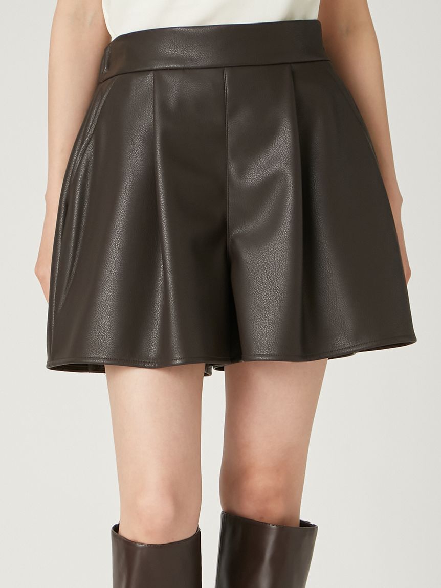 FRAY I.D「レースヘムレザーライクショートパンツ」|その他|