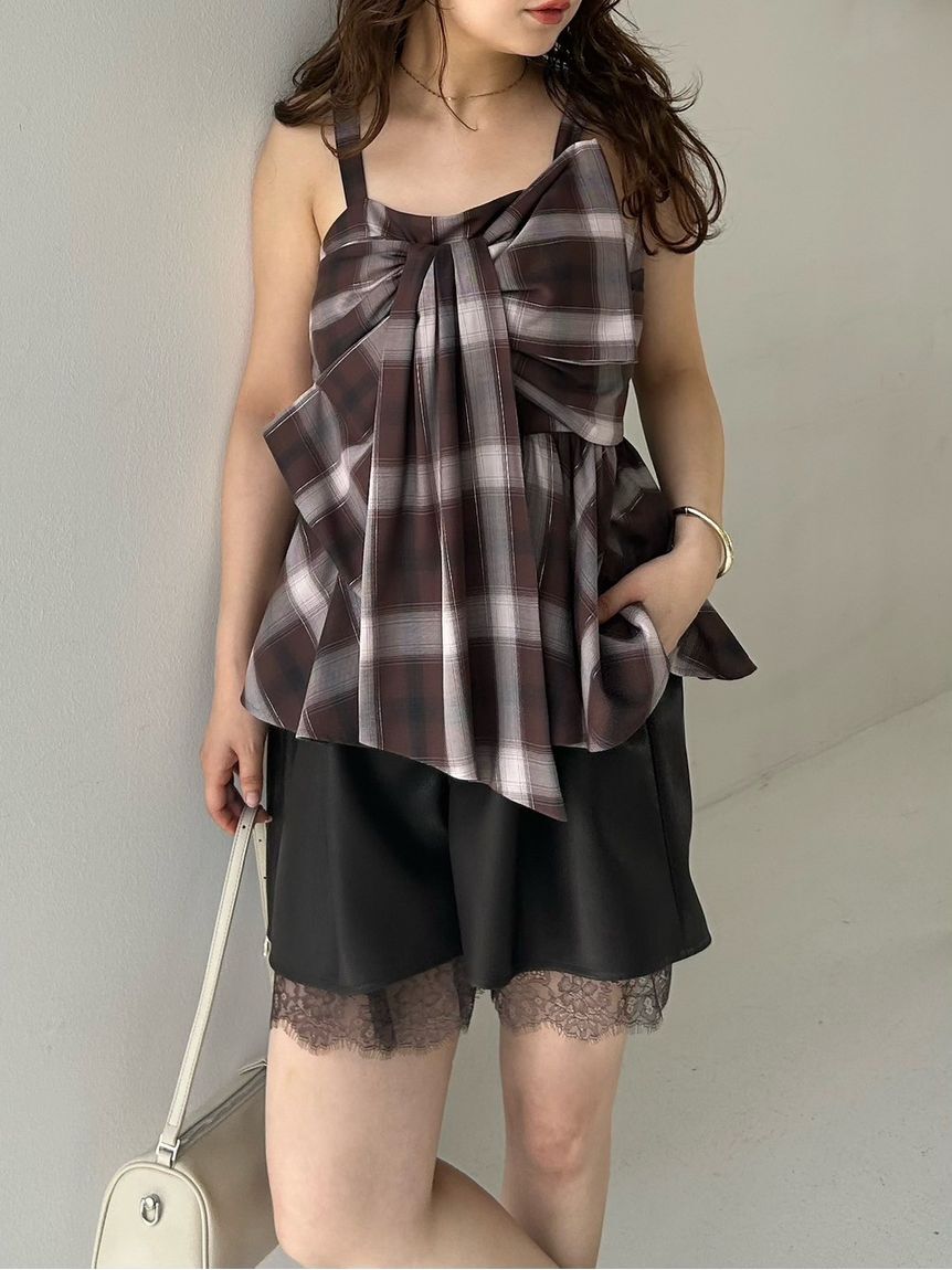 FRAY I.D「レースヘムレザーライクショートパンツ」|その他|