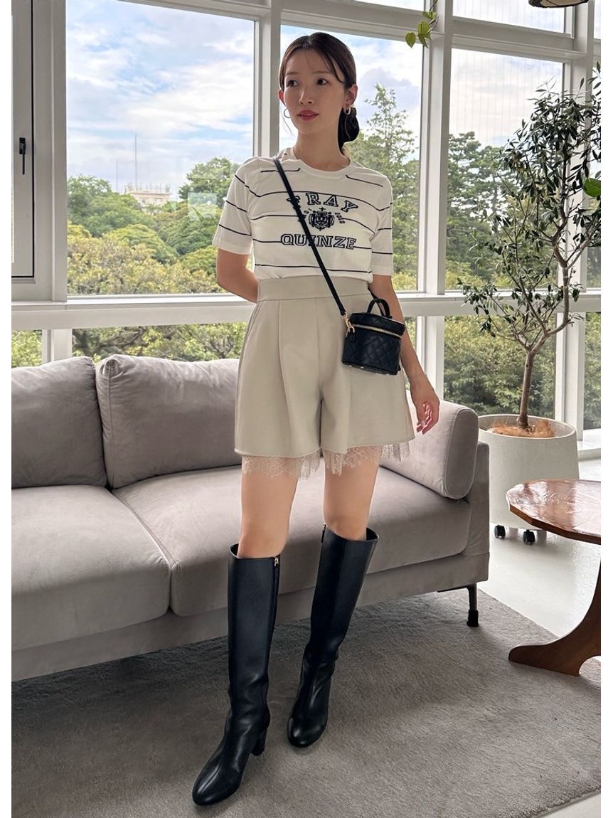 FRAY I.D「レースヘムレザーライクショートパンツ」|その他|