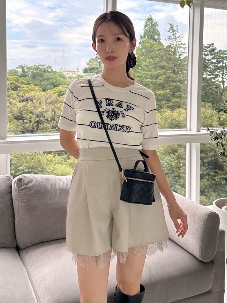 FRAY I.D「レースヘムレザーライクショートパンツ」|その他|GBEG