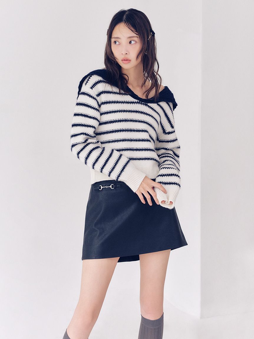 LILY BROWN「フロントビットデザインミニスカート(Hearts2Hearts着用)」|スカート|