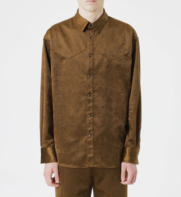  「エンボスベロアシャツアウター」|シャツ・ブラウス|