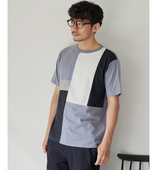 ikka「TRツイル切り替えTシャツ」|Tシャツ・カットソー|