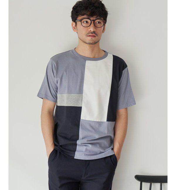 ikka「TRツイル切り替えTシャツ」|Tシャツ・カットソー|