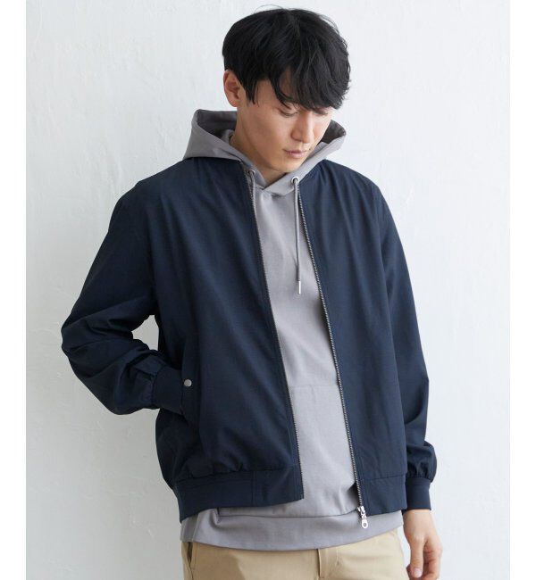 ikka「【撥水】Teflonストレッチブルゾン」|ブルゾン・スタジャン|ネイビー