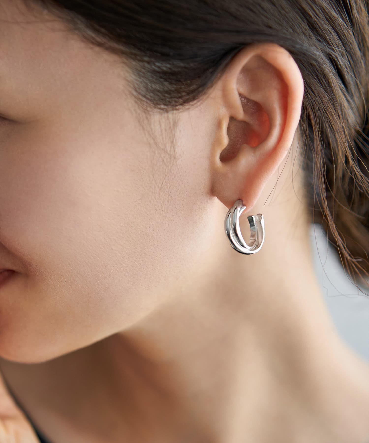 STYLE DELI「【金アレ対策】重なりフープステンレスピアス」|ピアス|