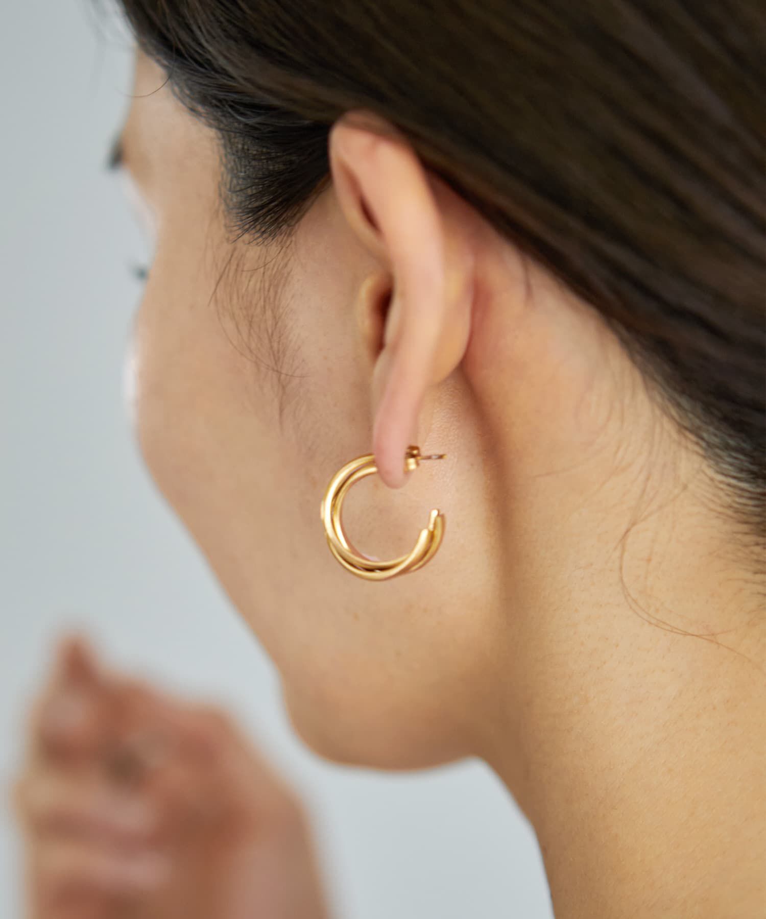 STYLE DELI「【金アレ対策】重なりフープステンレスピアス」|ピアス|