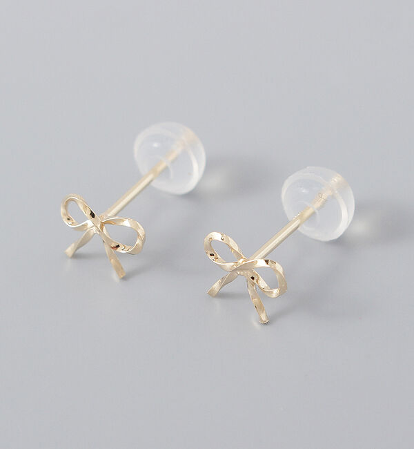 Phoebe「【K10】エレガントリボンピアス／BOX付き」|ピアス|ゴールド
