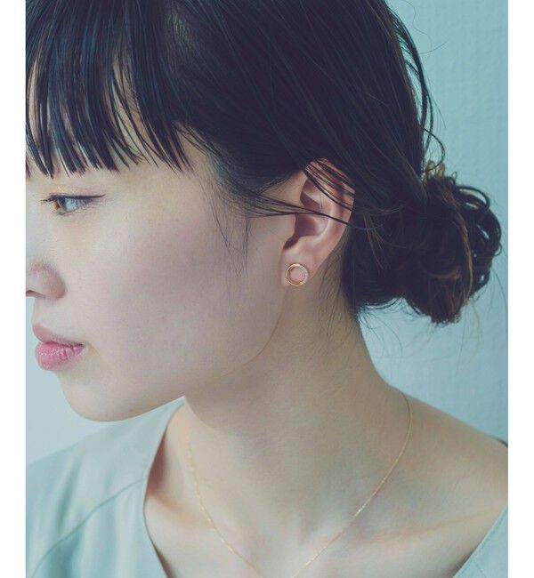ete「サークル ビジュー イヤリング」|イヤリング|