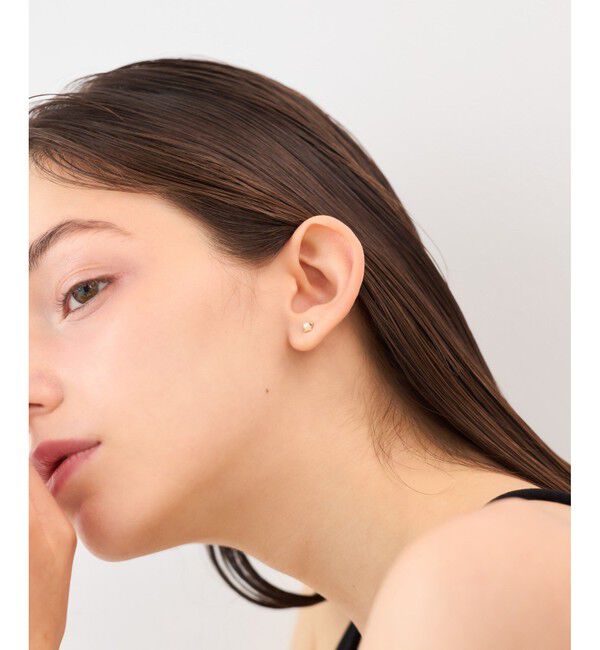 ete「[レイヤード] K10YG パール サン ピアス」|ピアス|