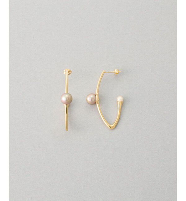 Jouete「フープピアス カラーパール」|ピアス|イエローゴールド