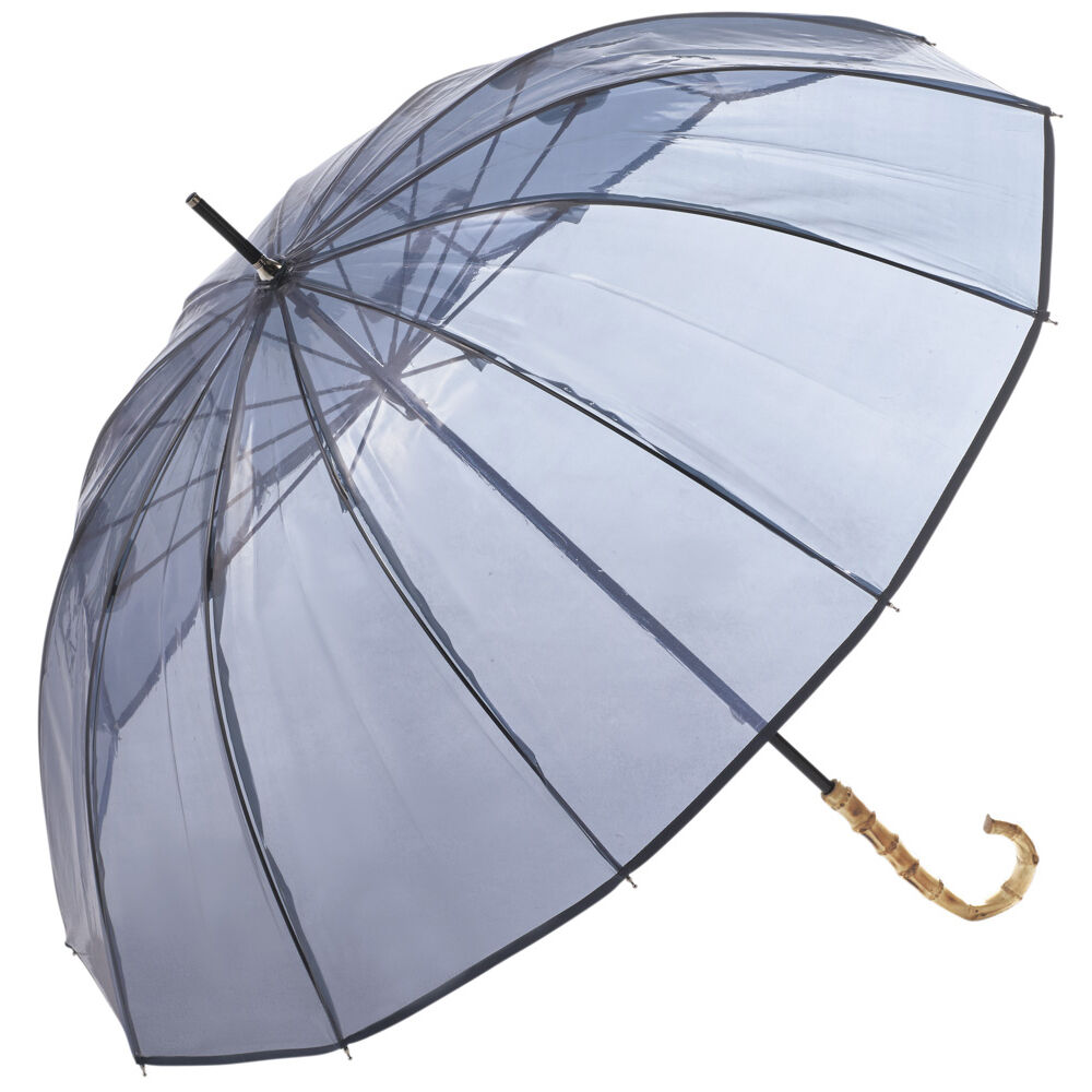 BACKYARD FAMILY「ビニール傘 オシャレ 傘 通販 レディース 長傘 おしゃれ クリアアンブレラ 55cm ブランド」|傘|グレー1