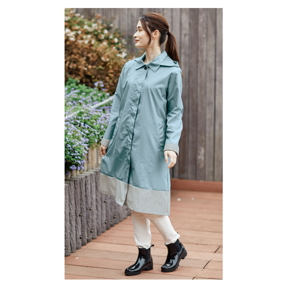 BACKYARD FAMILY「レインコート レディース 雨具 通販 レインウェア レインウエア カッパ 雨衣 合羽 取り外し可能」|レインコート|ブルー1