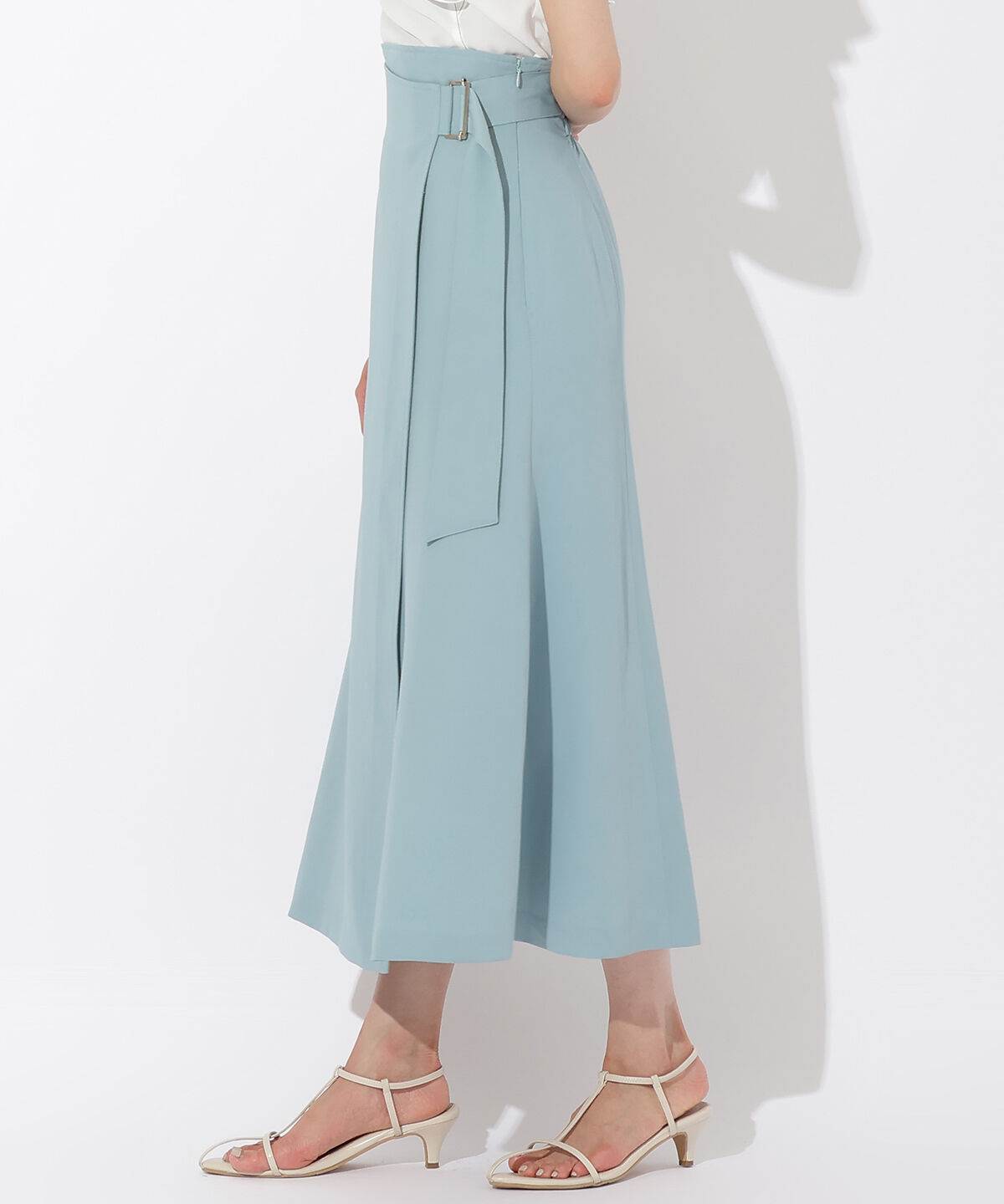 アンドクチュール「サイドバックルラップナロースカート」|タイト|