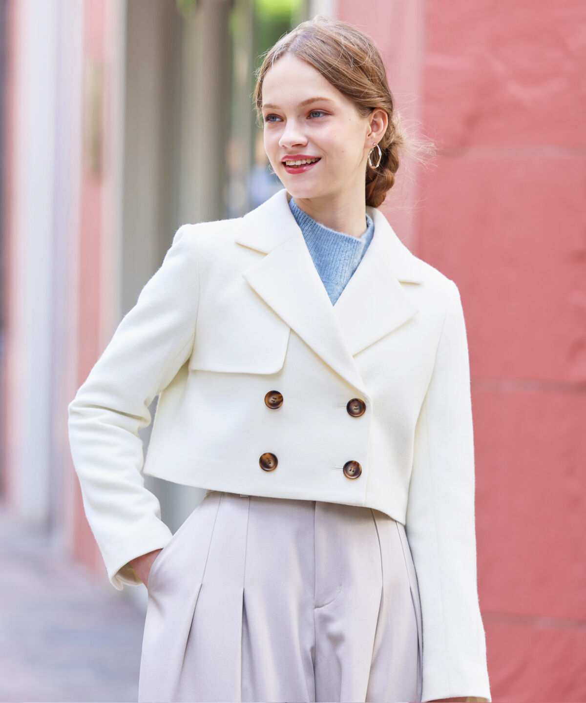 アンドクチュール「ウールメルトンショートジャケットコート」|その他|