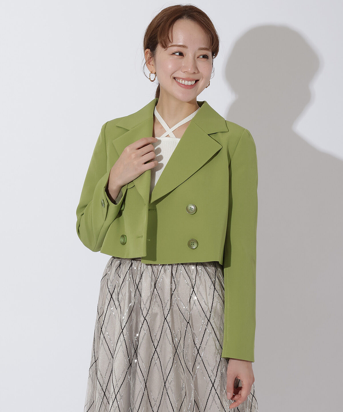 アンドクチュール「ダブルクロスショートトレンチ」|トレンチコート|