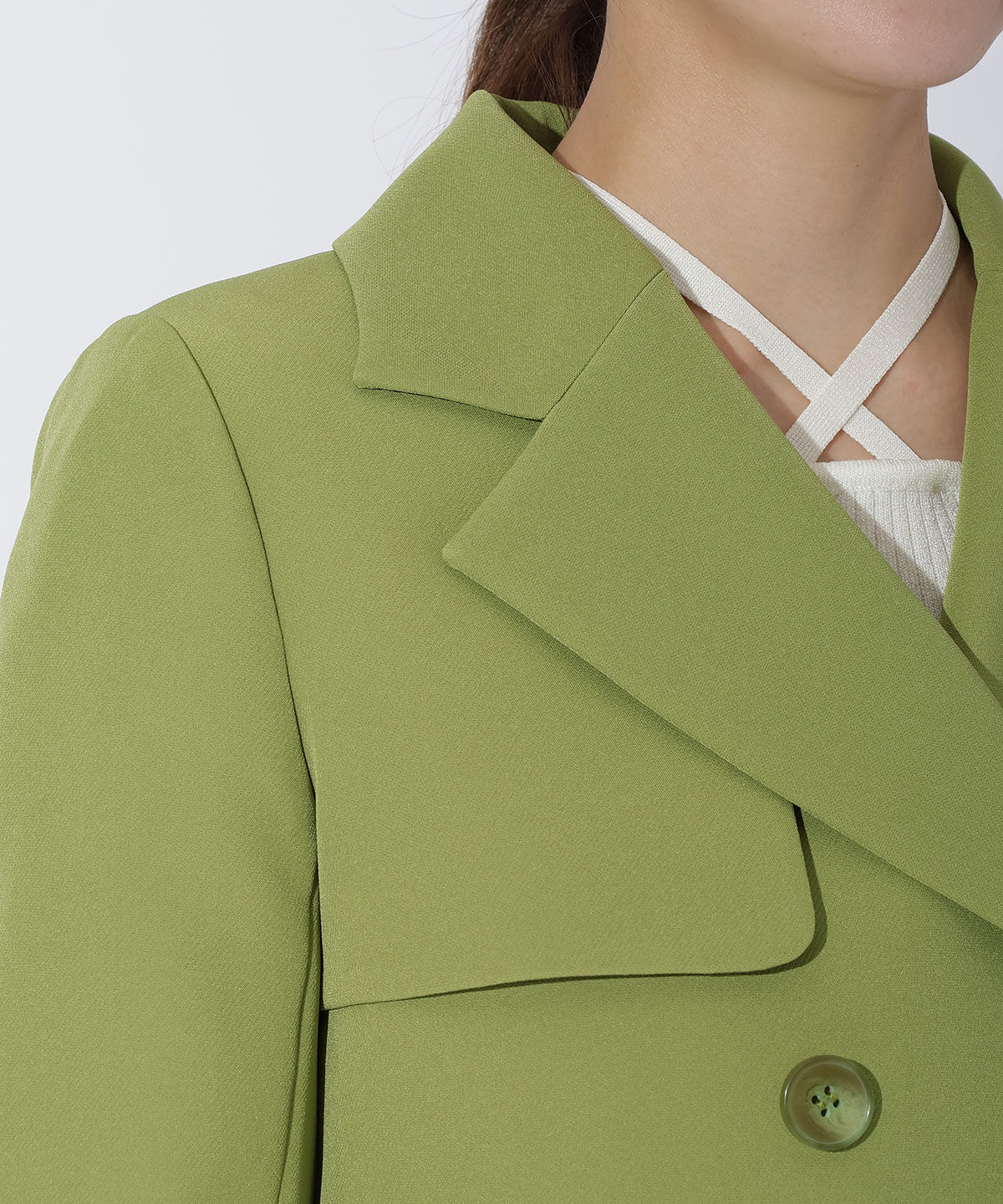 アンドクチュール「ダブルクロスショートトレンチ」|トレンチコート|