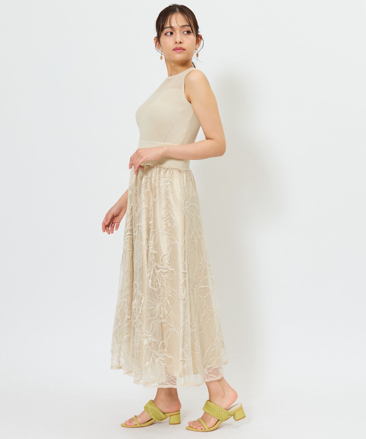 アンドクチュール「シアー切替ノースリトップス」|ニット・セーター|