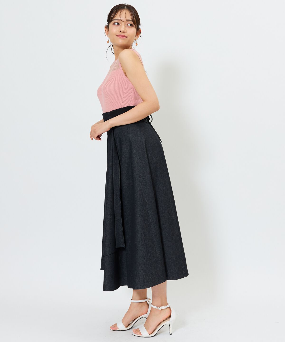 アンドクチュール「シアー切替ノースリトップス」|ニット・セーター|