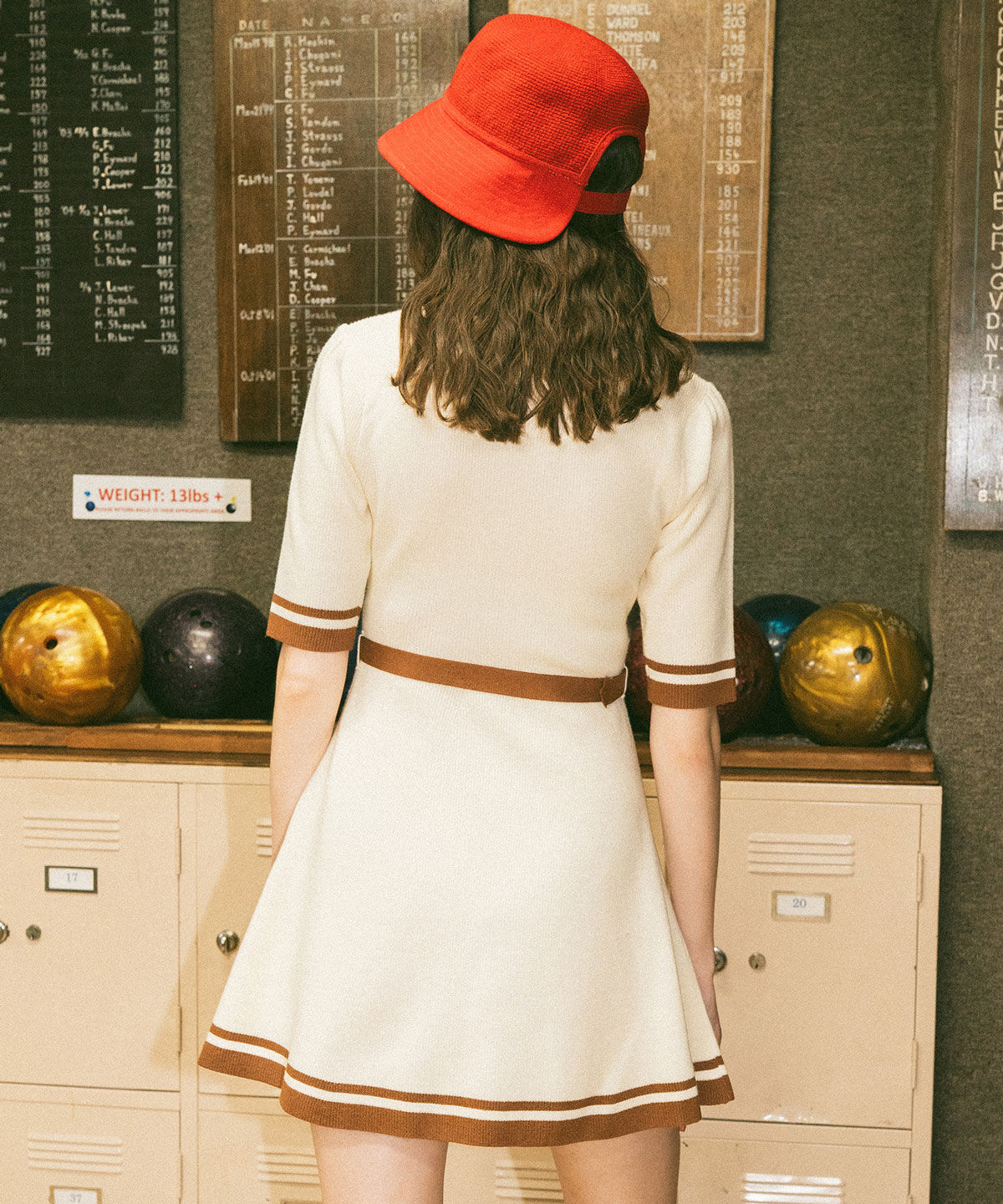 REDYAZEL「バイカラーポロニットミニワンピース」|ワンピース|