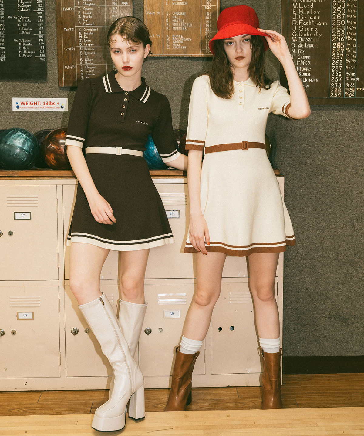 REDYAZEL「バイカラーポロニットミニワンピース」|ワンピース|