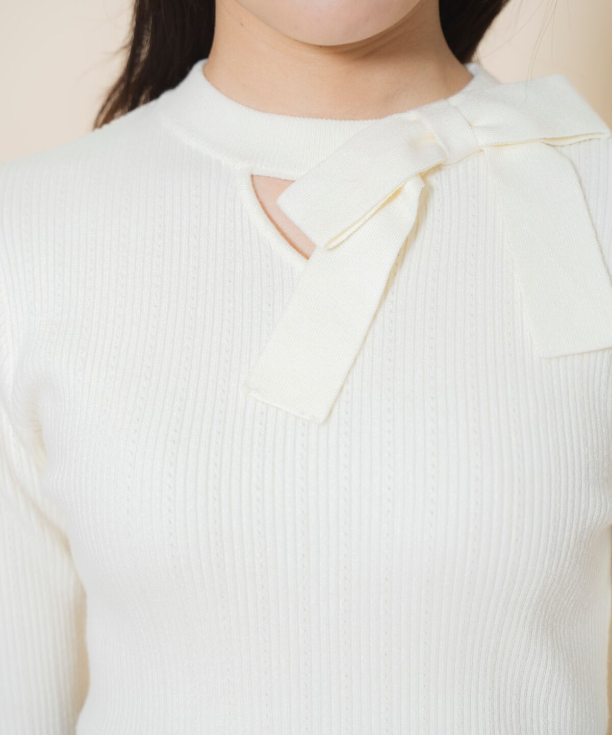 WILLSELECTION「アシメリボンプルオーバー」|ニット・セーター|