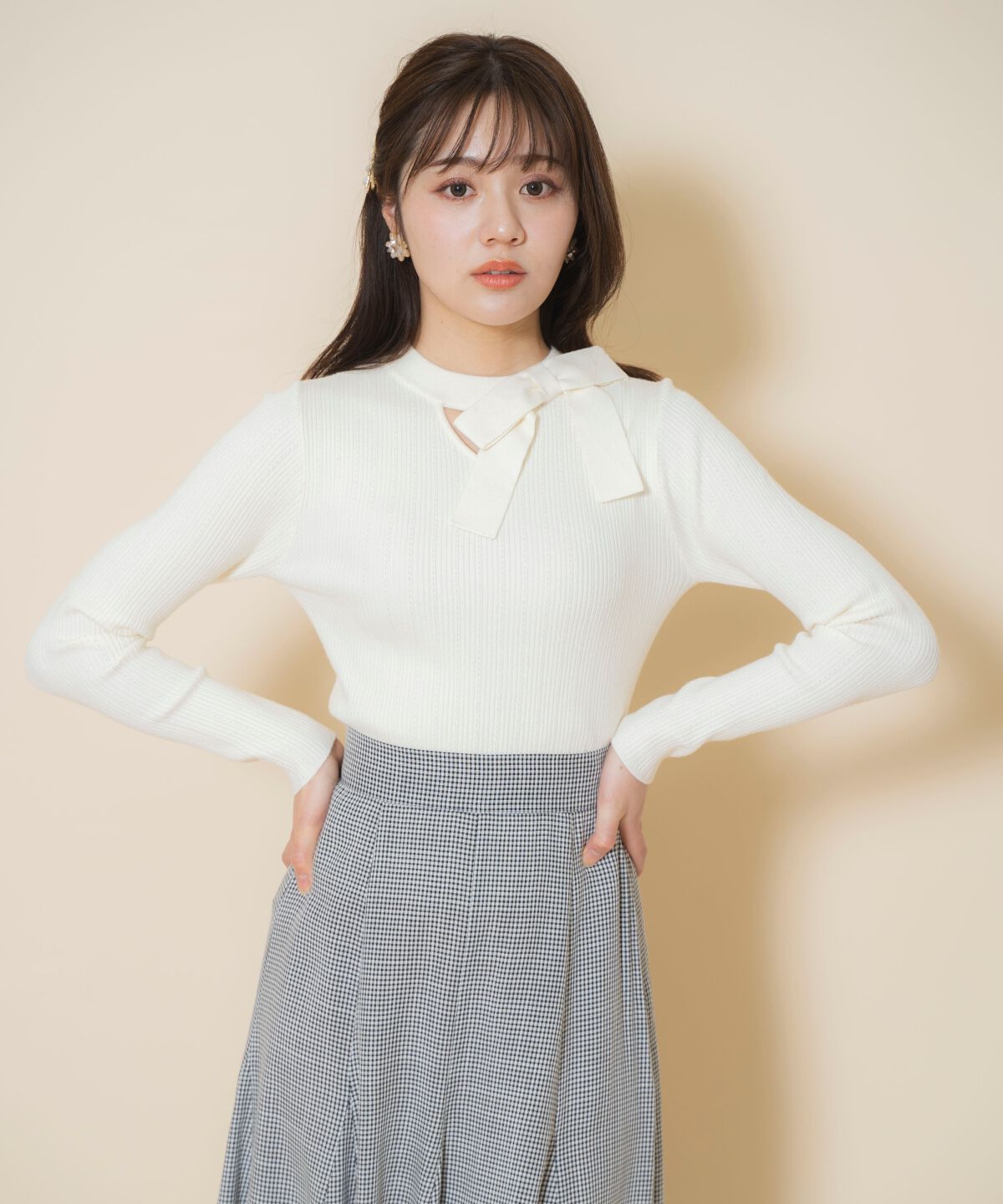 WILLSELECTION「アシメリボンプルオーバー」|ニット・セーター|