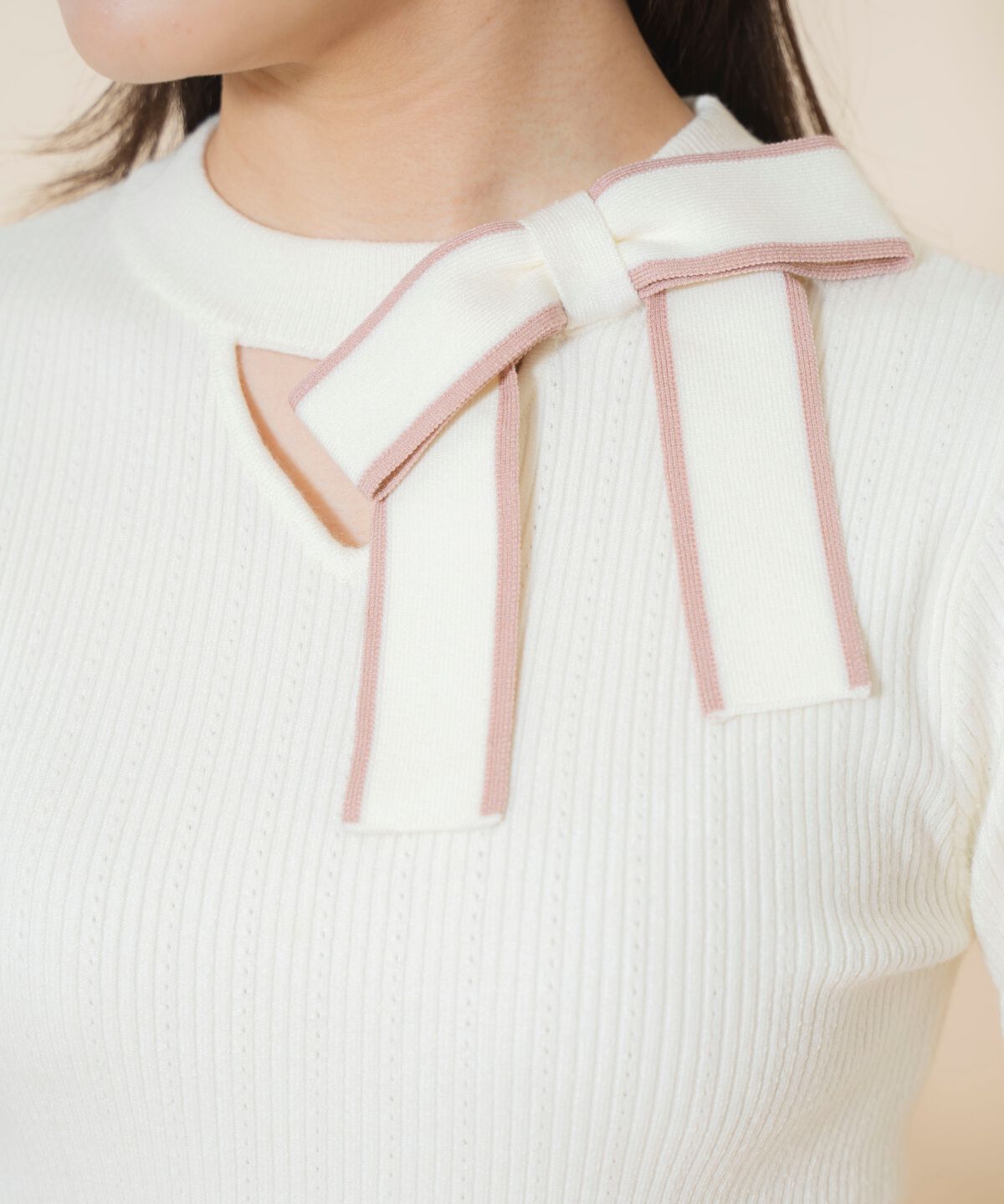 WILLSELECTION「アシメリボンプルオーバー」|ニット・セーター|