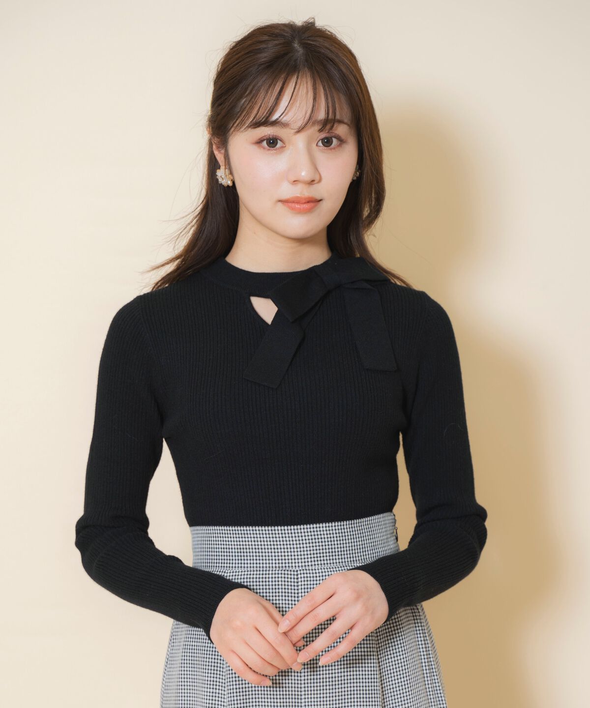 WILLSELECTION「アシメリボンプルオーバー」|ニット・セーター|