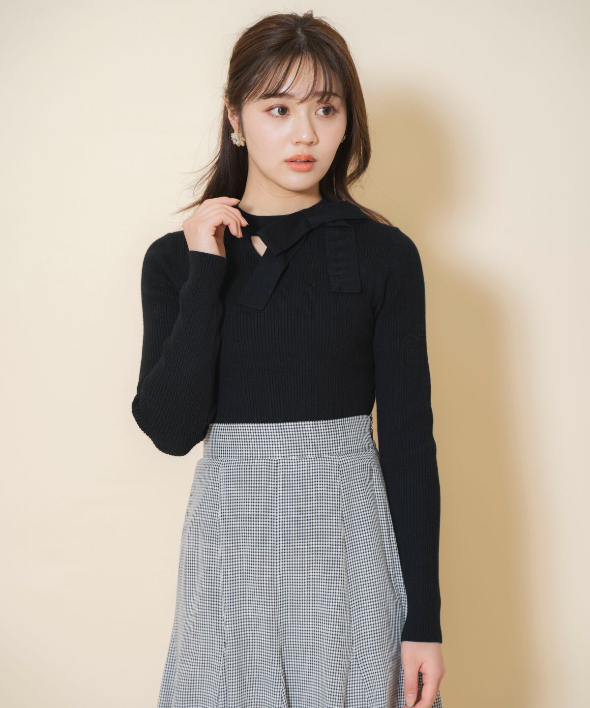 WILLSELECTION「アシメリボンプルオーバー」|ニット・セーター|