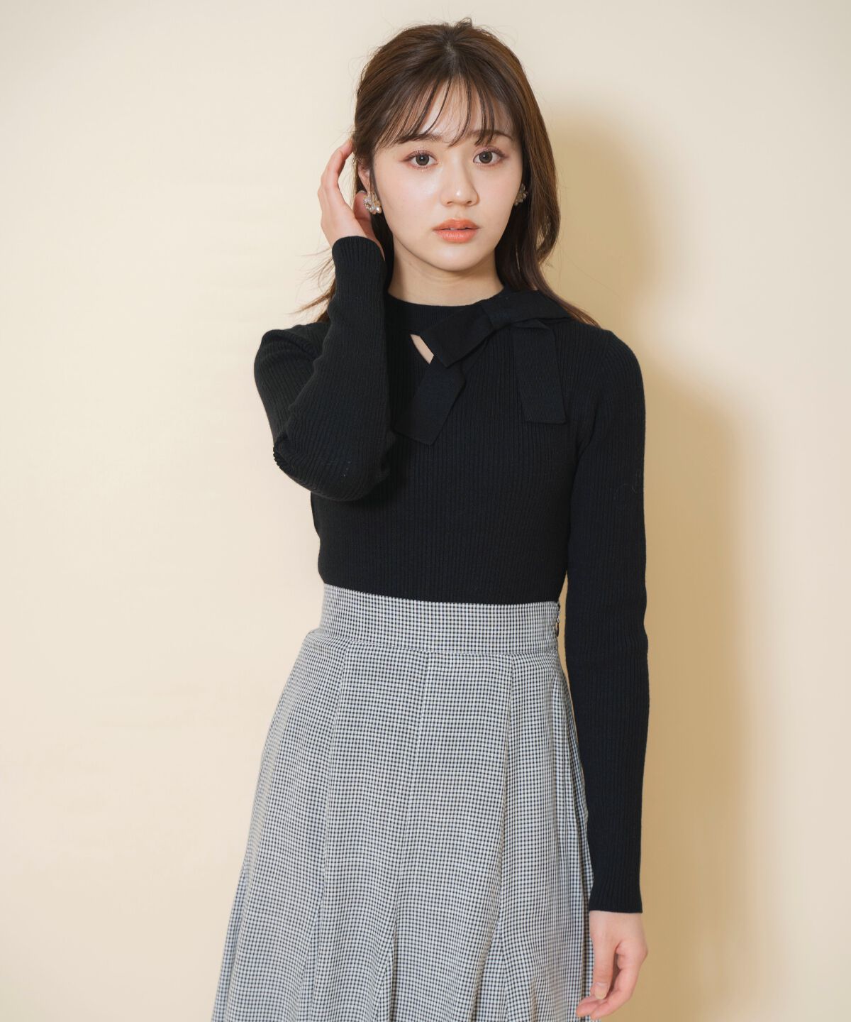 WILLSELECTION「アシメリボンプルオーバー」|ニット・セーター|