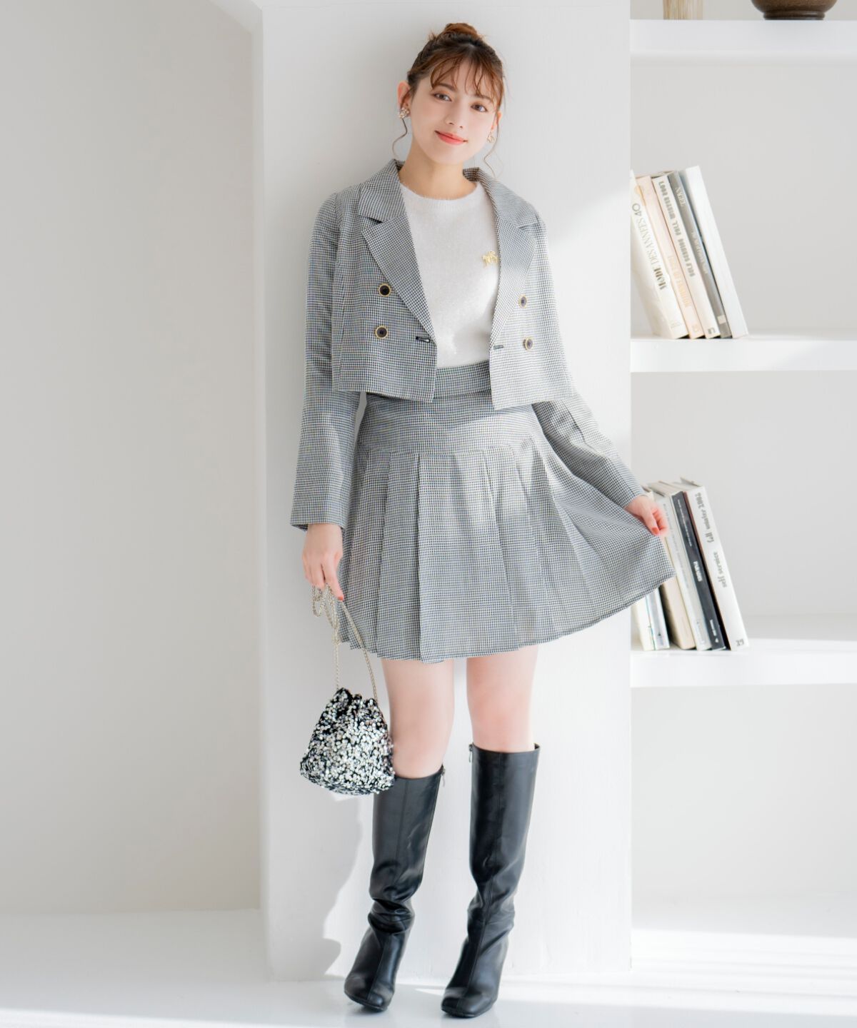 WILLSELECTION「タックプリーツミニスカート」|フレア|