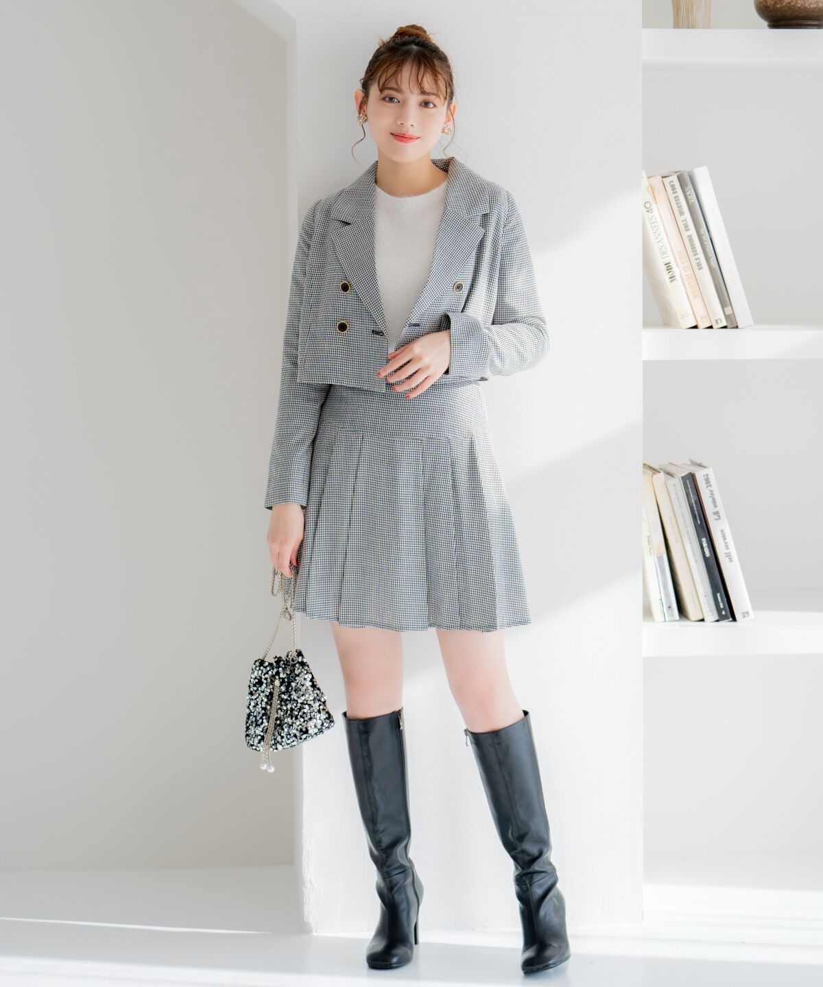 WILLSELECTION「タックプリーツミニスカート」|フレア|