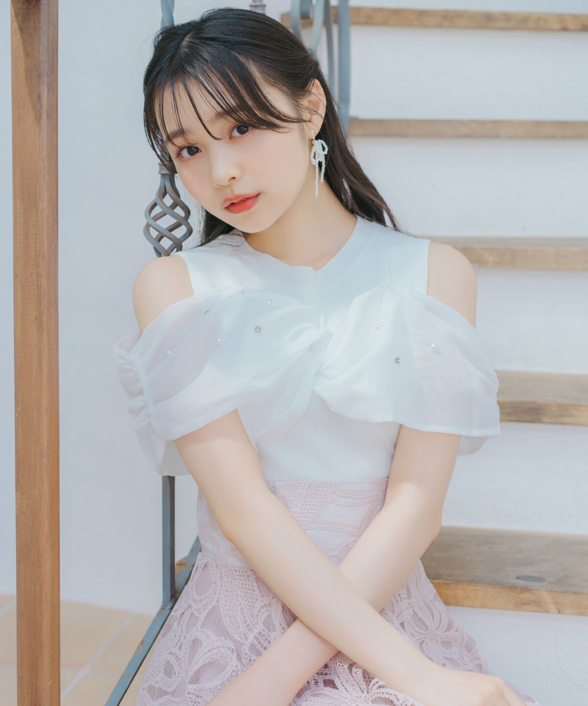 WILLSELECTION「ビジュー付きリボン風ニットプルオーバー」|ニット・セーター|