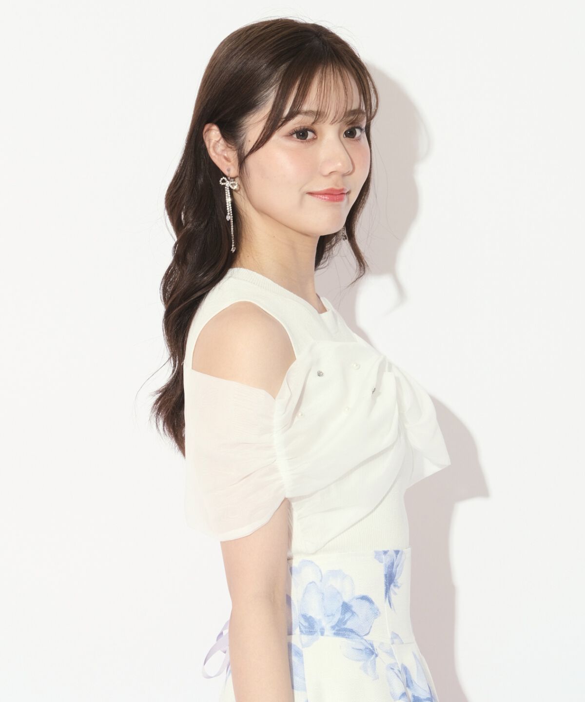 WILLSELECTION「ビジュー付きリボン風ニットプルオーバー」|ニット・セーター|