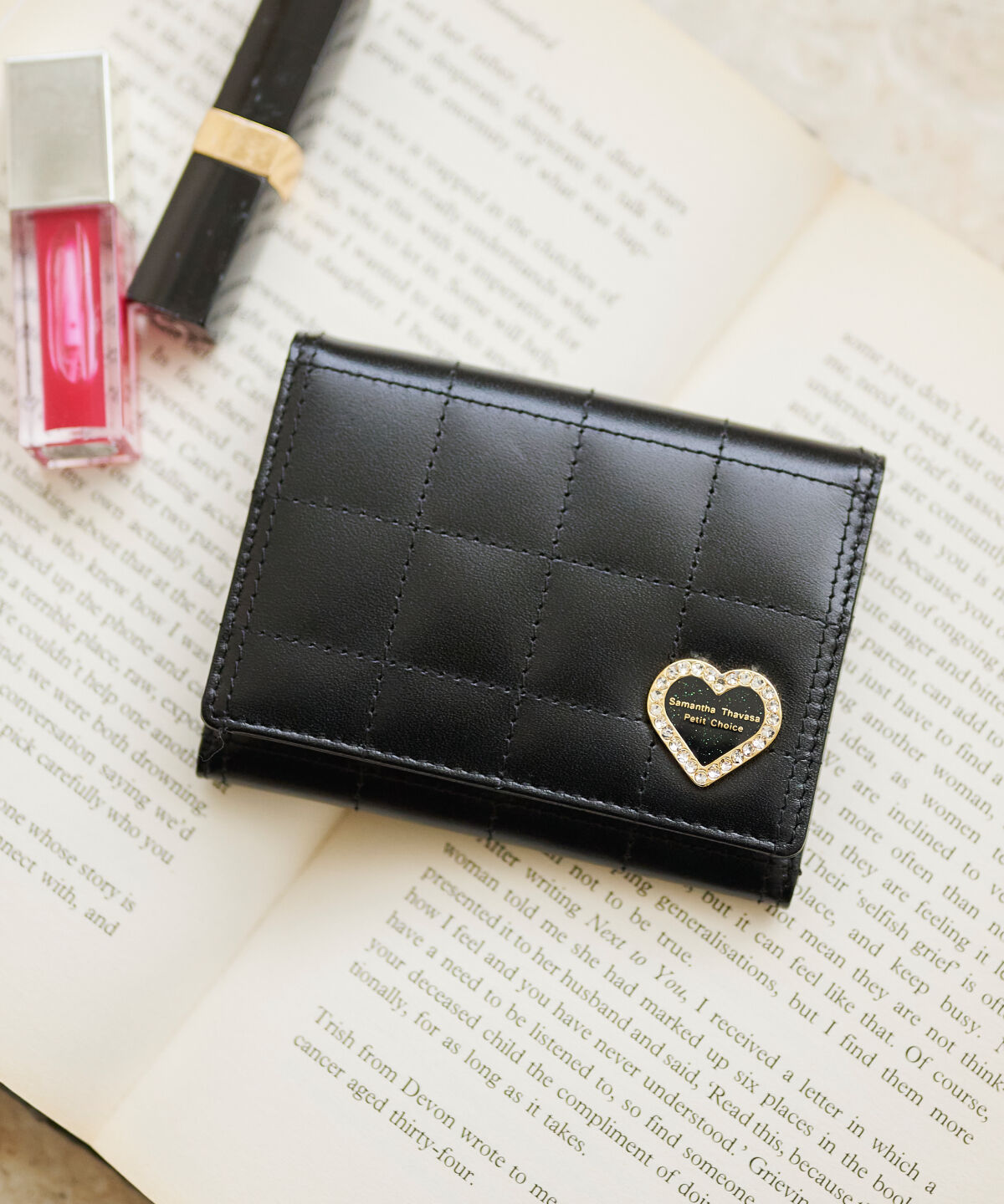 Samantha Thavasa Petit Choice「スムースキルティング　マルチケース」|コインケース|ブラック