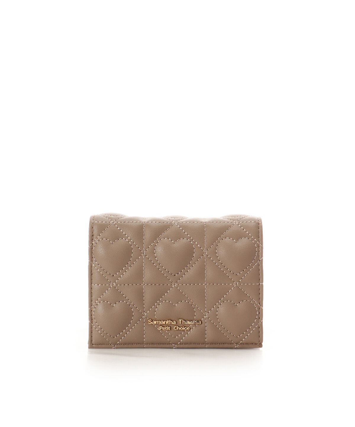 Samantha Thavasa Petit Choice「ハートキルト ミニ財布」|財布|グレージュ