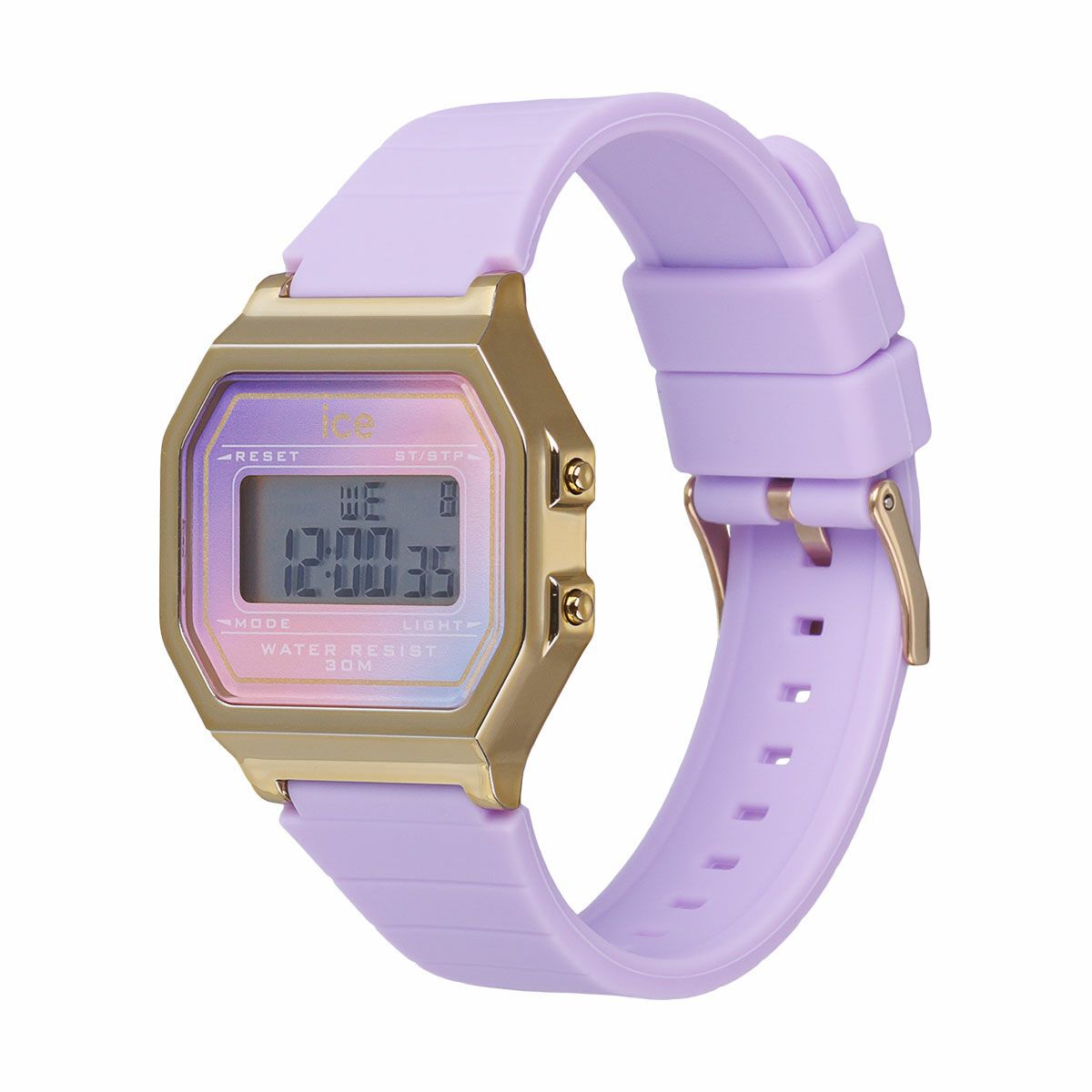 ICE-WATCH「〈ICE-WATCH(ｱｲｽｳｫｯﾁ)〉ICE digit retro ﾊﾟｰﾌﾟﾙﾃﾞｨﾗｲﾄ ｽﾓｰﾙ」|腕時計|YELLOW GOLD