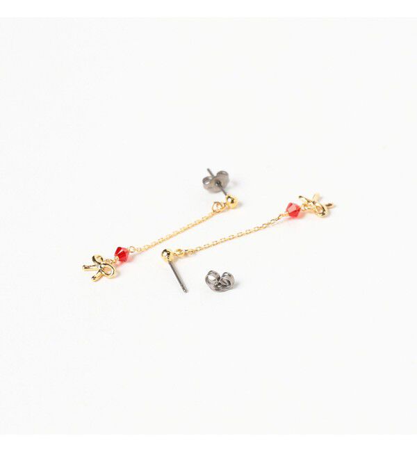 Ray BEAMS 「リボン & ストーン ピアス」|ピアス|