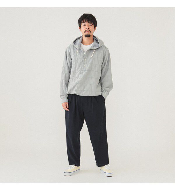 BEAMS「ドライ 2プリーツ イージーパンツ」|チノ|NAVY