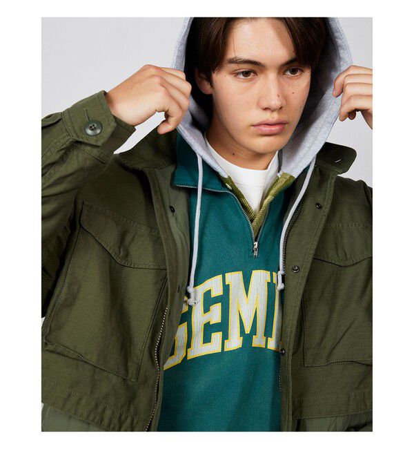 BEAMS「ワイドフィト バックサテン レイヤード M-65 ブルゾン」|ブルゾン・スタジャン|OLIVE