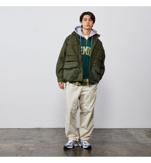 BEAMS「ワイドフィト バックサテン レイヤード M-65 ブルゾン」|ブルゾン・スタジャン|