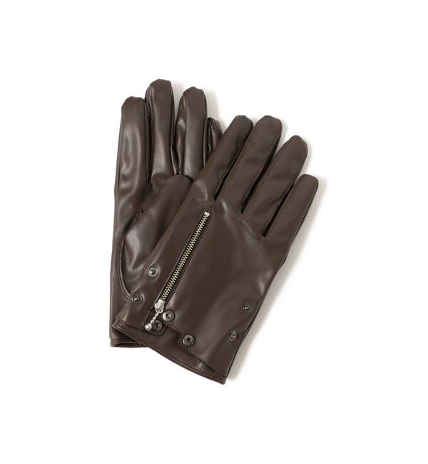 BEAMS「ダブル ライダース グローブ」|手袋|BROWN