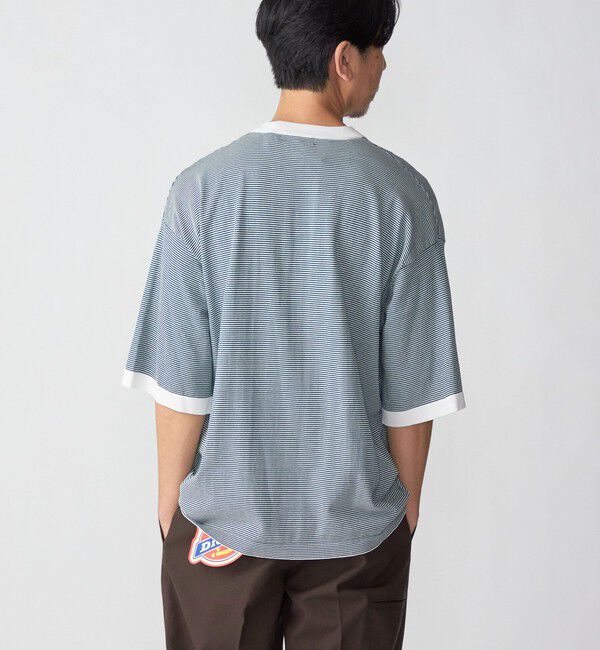 SHIPS「SHIPS: 16ゲージ コットン ボーダー ライト ニットTシャツ」|ニット・セーター|